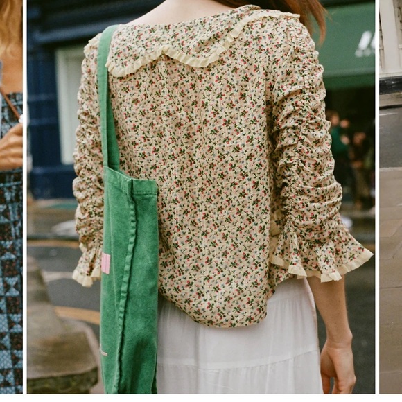 Christy Dawn Floral Blouse with Ruffle Trim - Picture 8 of 9